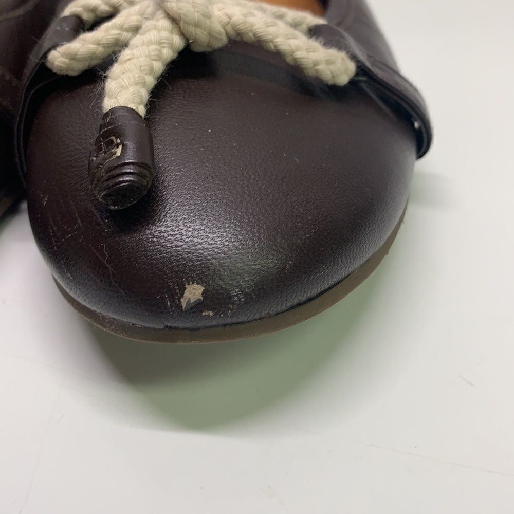Hunter Dex Ballet Flat Slip On Shoes Dark Brown Leather Bow Size 37.5 | 7.5 - Picture 3 of 11
